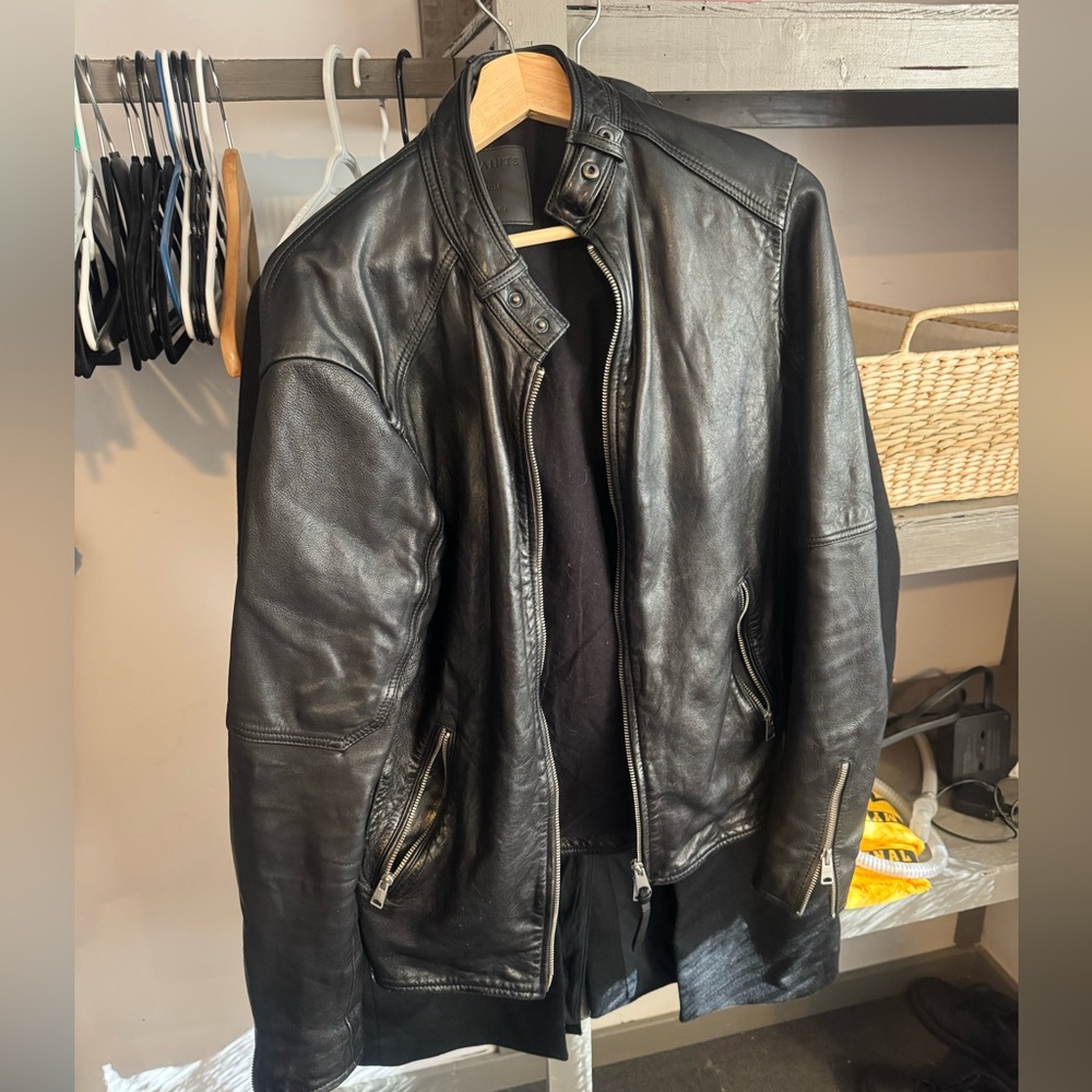 All Saints Cora Black Leather Jacket